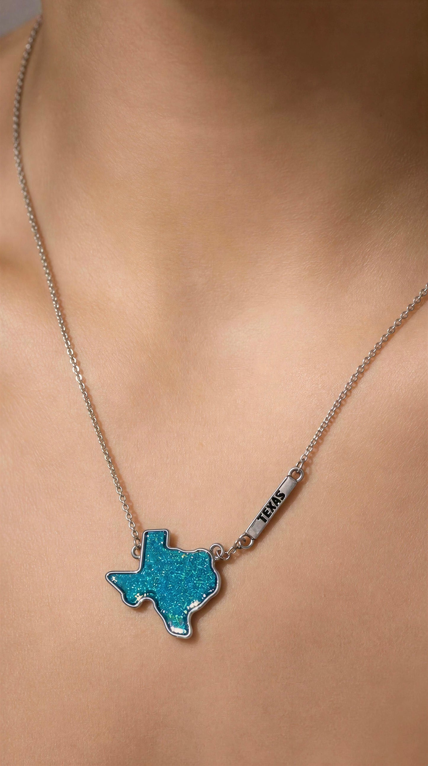 Aqua druzy Texas necklace