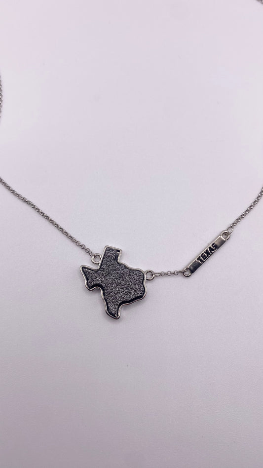 Gray druzy Texas necklace
