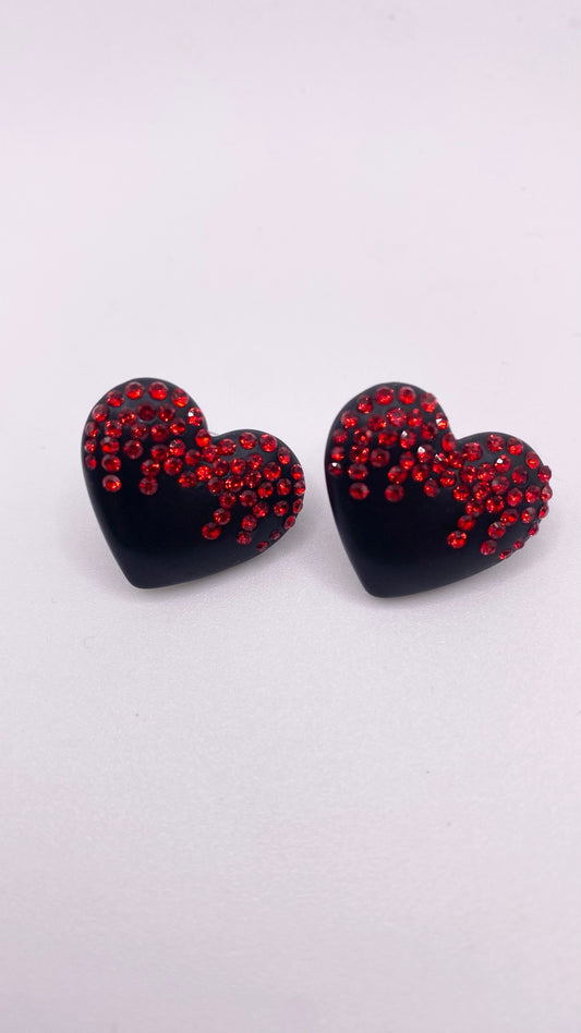 Bloody heart earrings