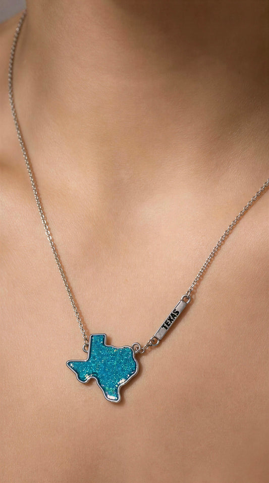 Aqua druzy Texas necklace