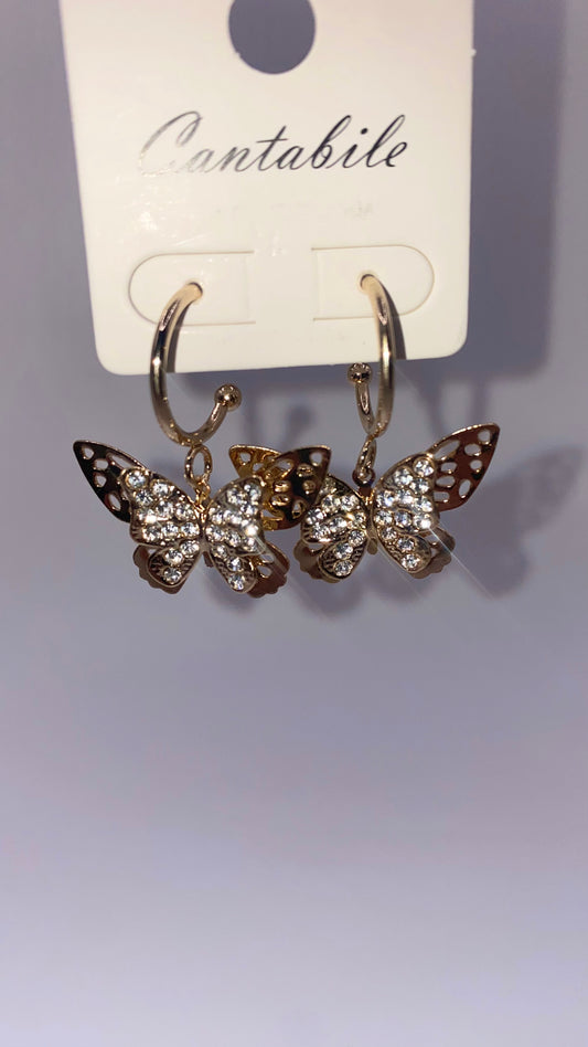 Butterfly pop dangle earrings