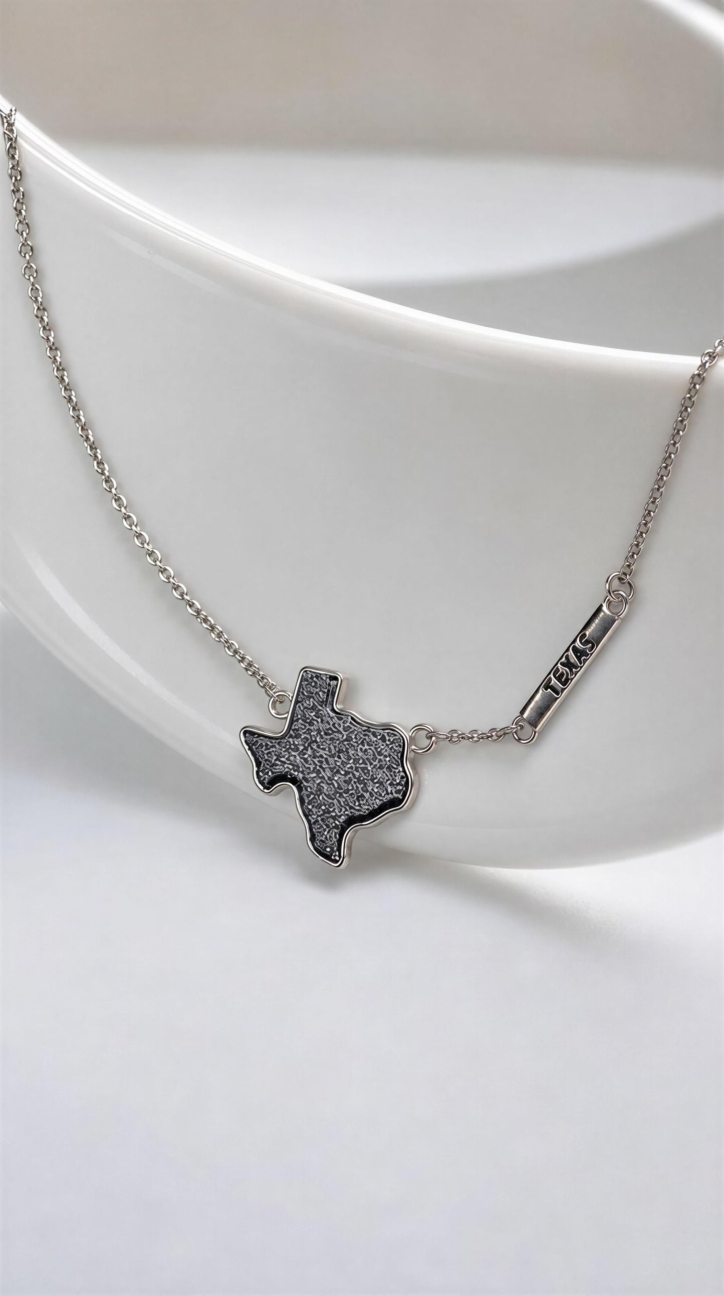 Gray druzy Texas necklace