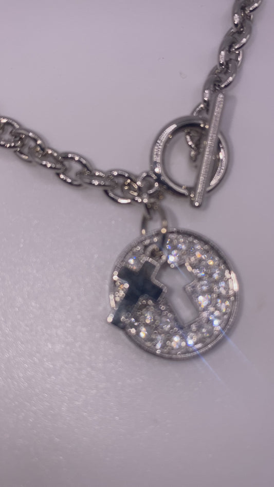Cut out cross bracelet